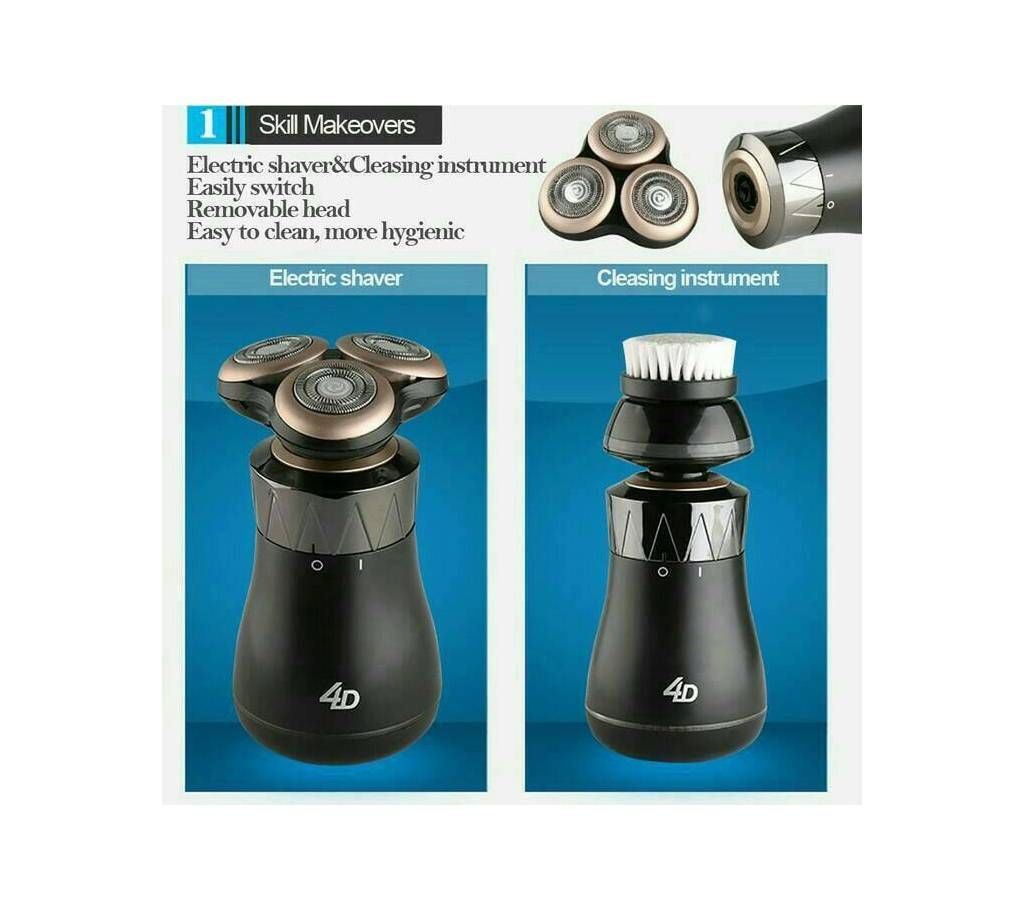 4D Rechargeable Electric Shaver Floating Razor