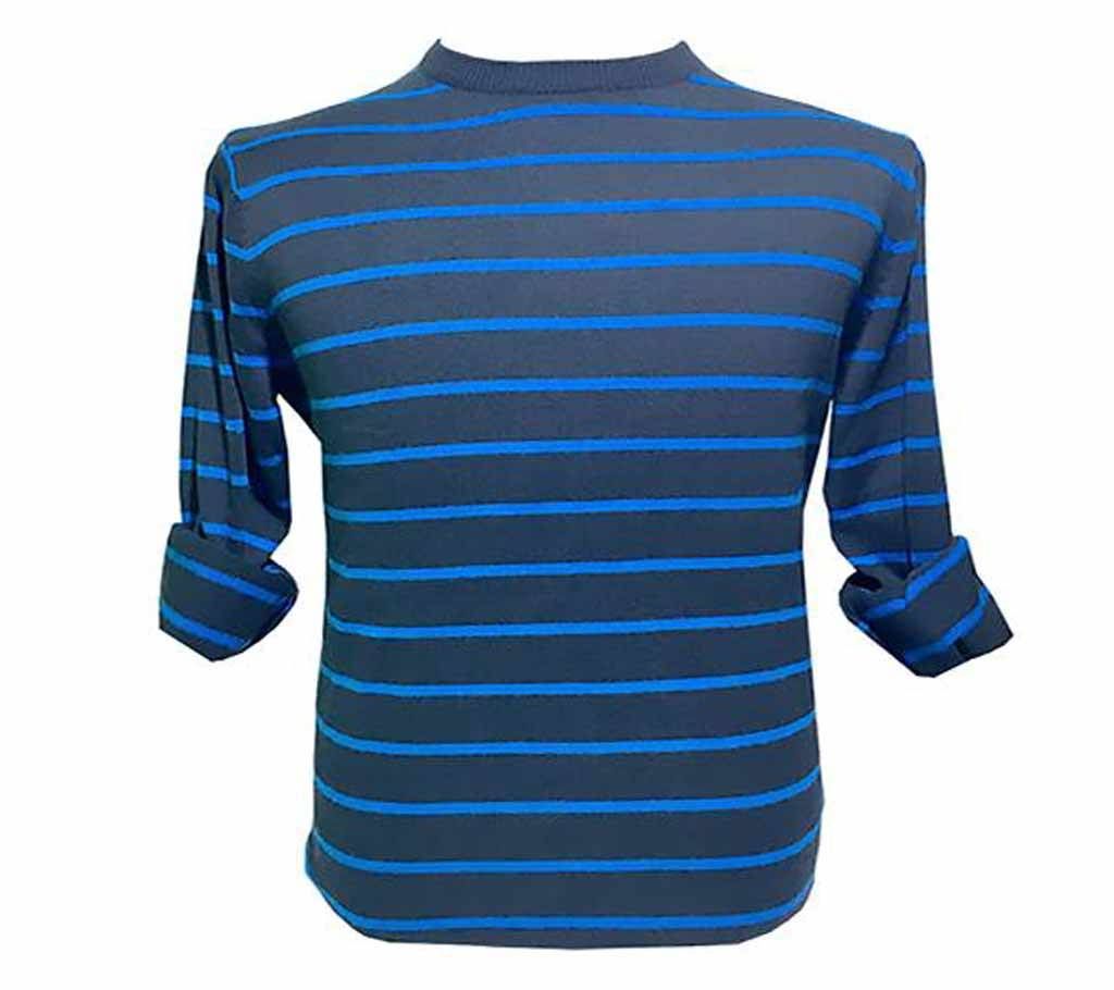 Light Black and Blue Striped Long Sleeve T-Shirt