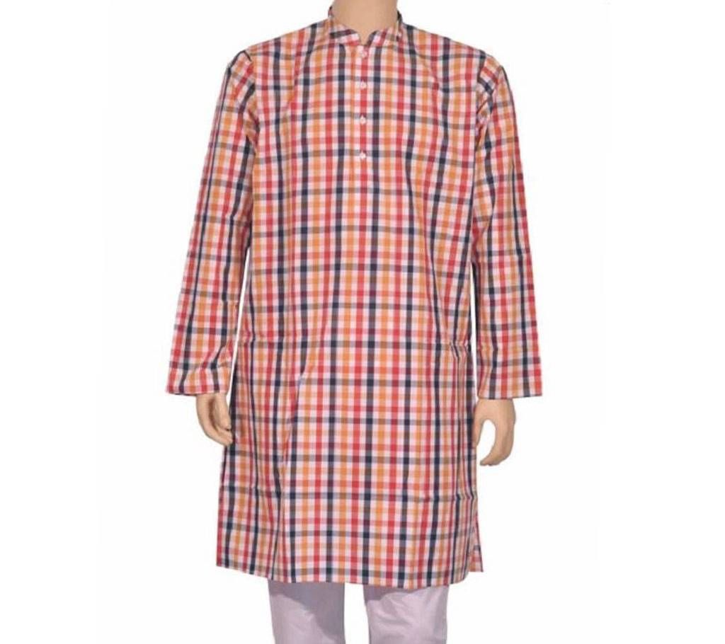 gents Check Color Cotton Punjabi