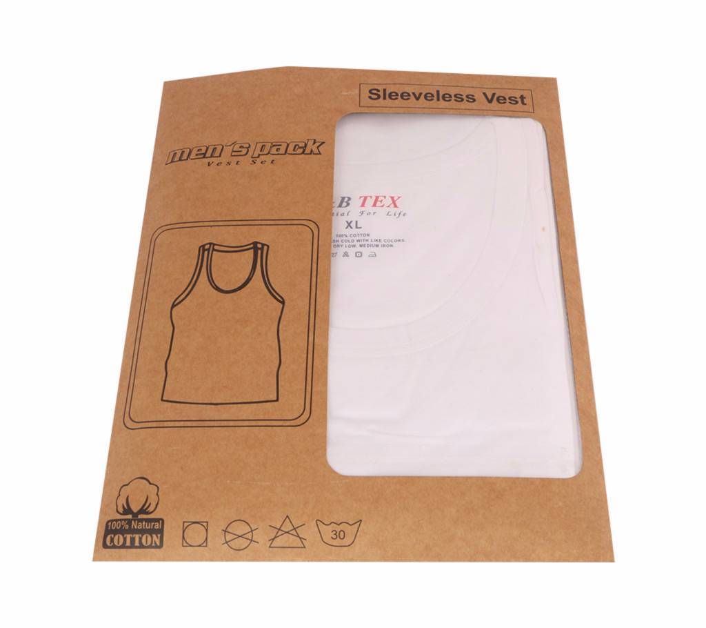 Pack of 3 V&B TEX Menz Sleeveless Cotton Vest