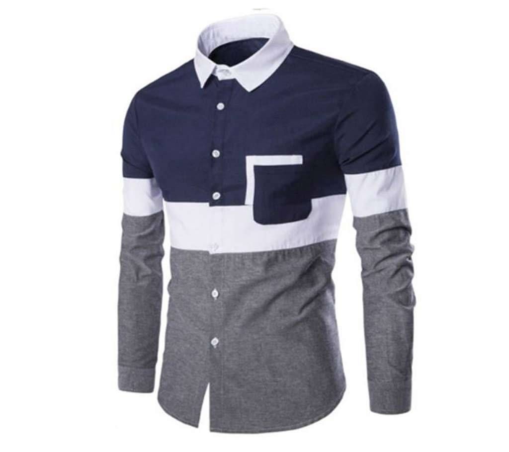 SK Black White  Gents Full Sleeve Casual Cotton Shirt 
