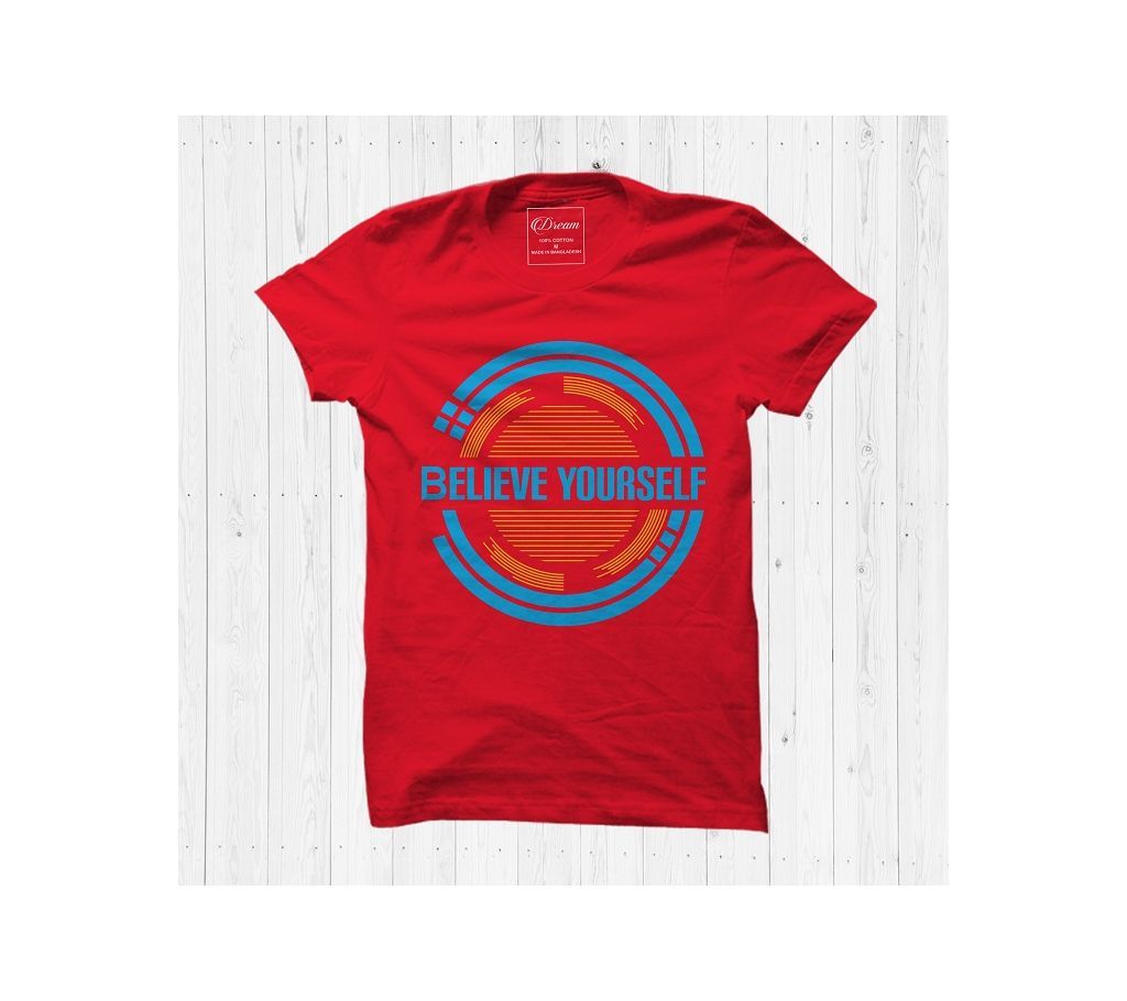 Believe Yourself Cotton Half Sleeve T Shirt For Men