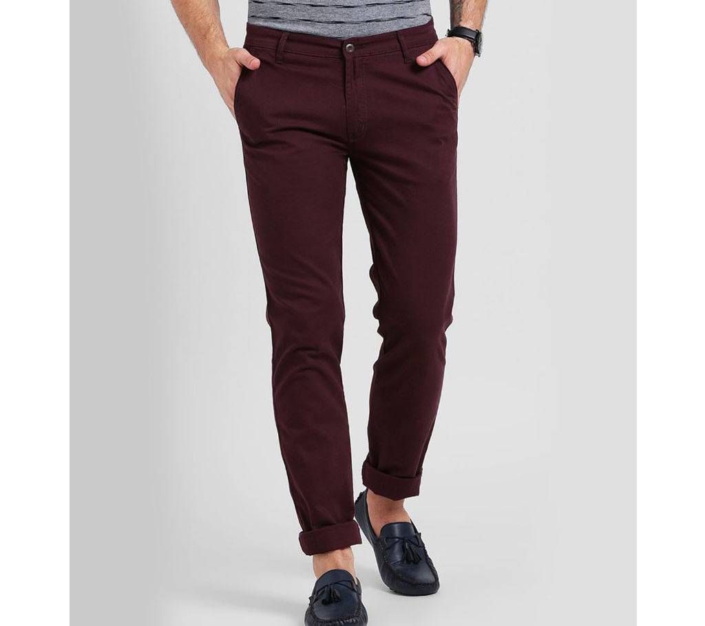Mens Stylish Gabardine Pant - Maroon 02 - BBF