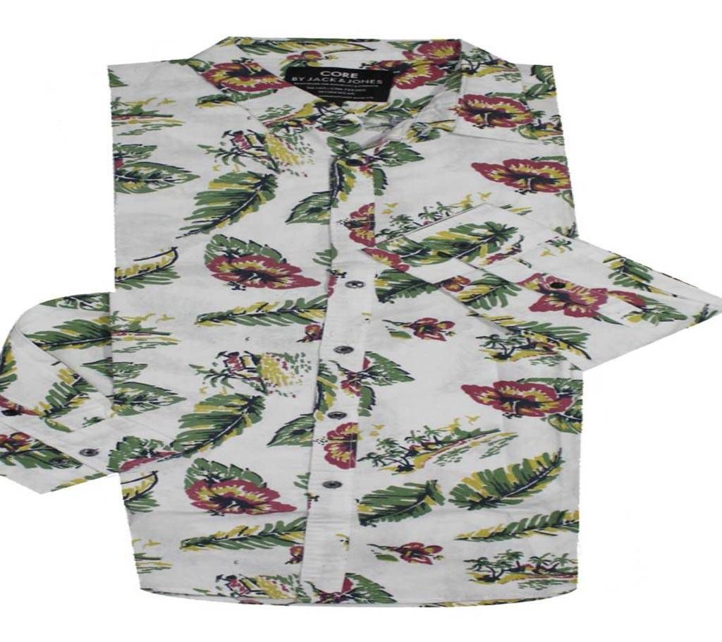 Mens All Over Print Cotton Long Sleeve Shirt