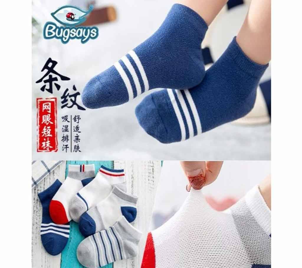 5 Pair/Set Pure Cotton Mesh Breathable  Short Socks For Children