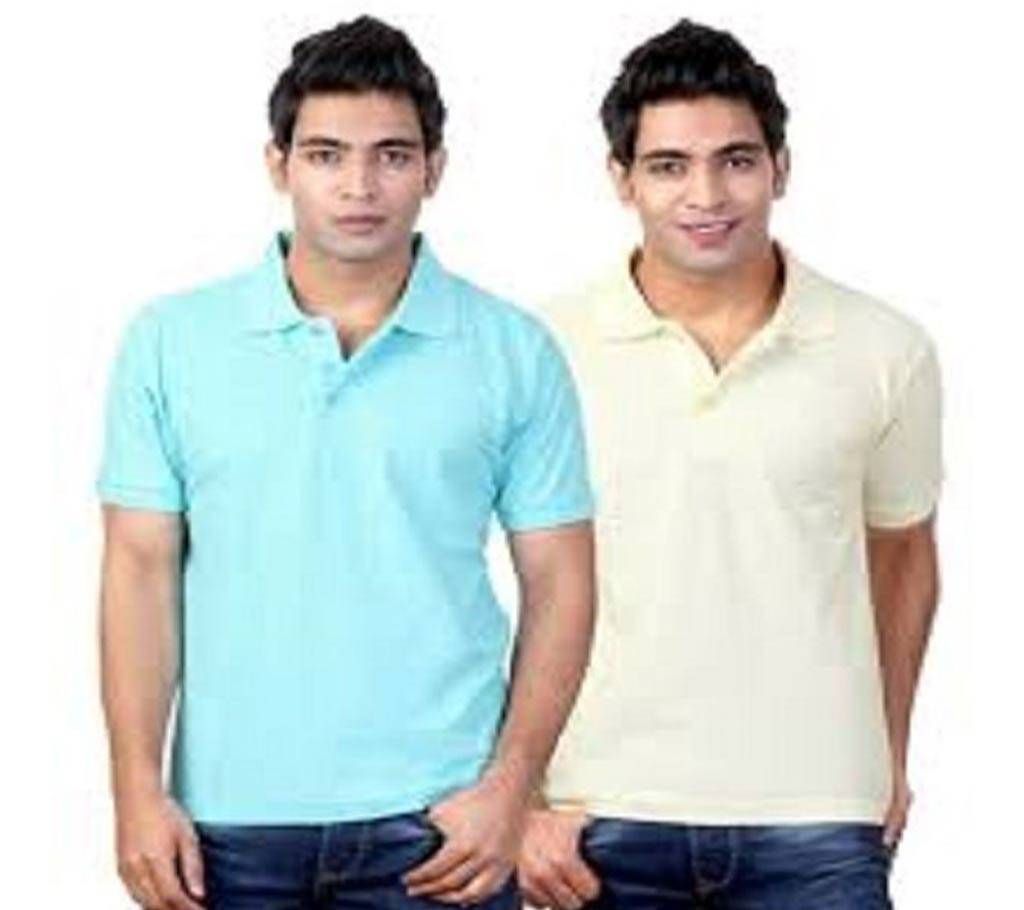 MULTICOLOR Mens New Casual Half Sleeve Polo t-Shirt For Men  2 comboCombo Pack of 2
