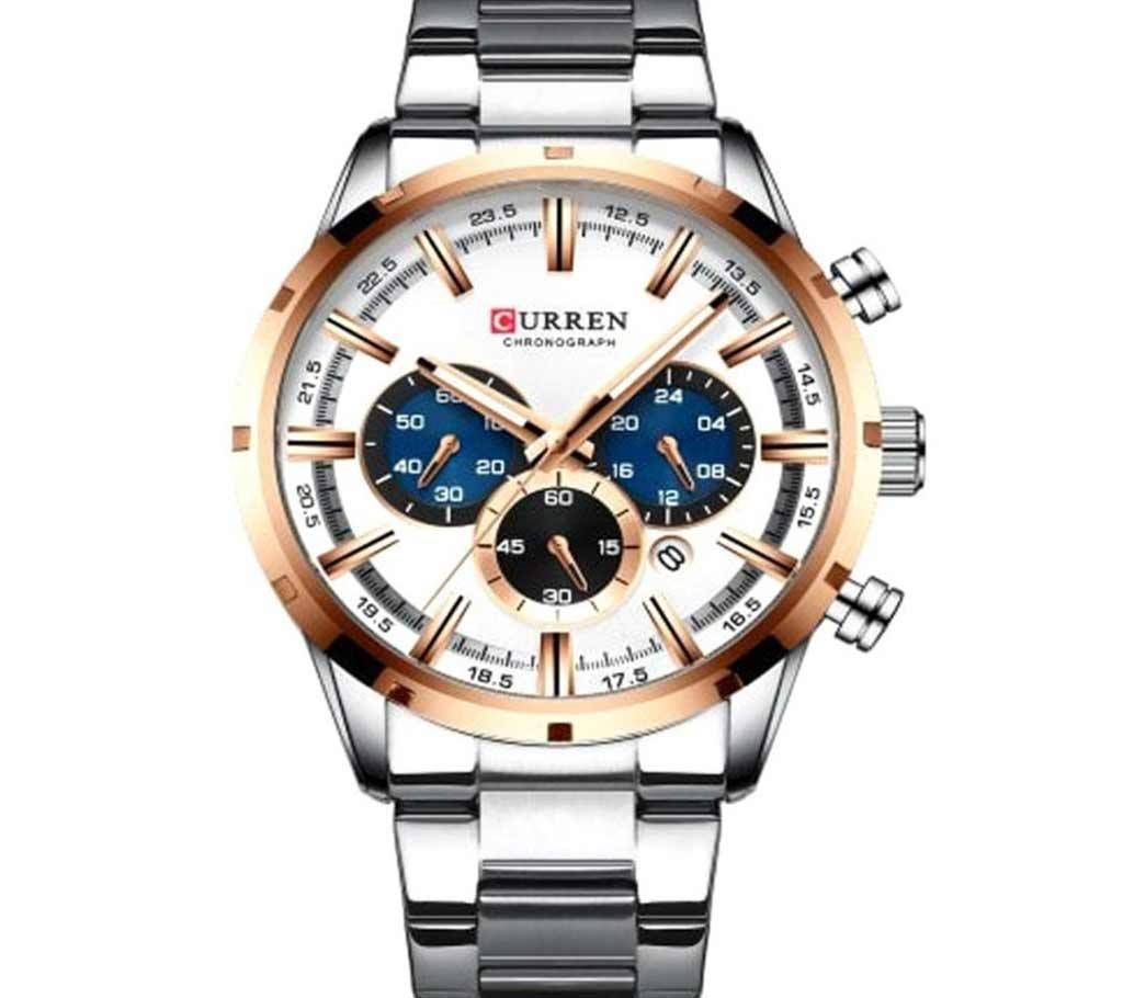 CURREN 8355 Chornograph Silver Watch For Men
