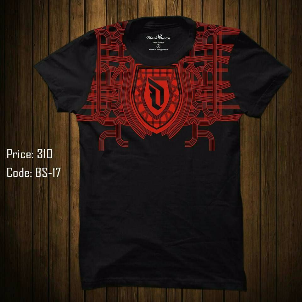 Red-Black Half Sleeve T-Shirt For Men