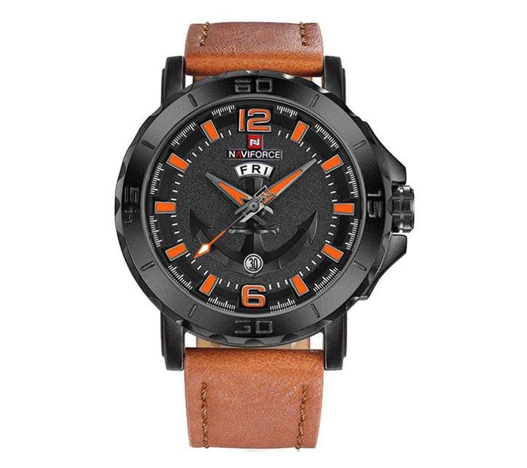 Naviforce Eid Collection NF9122 Casual Quartz Watch Leather Strap watch
