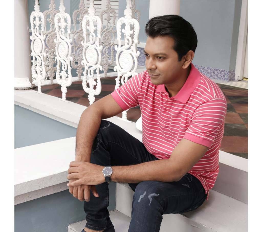 Grameen UNIQLO Pique Striped polo shirt (S) C_Pink

