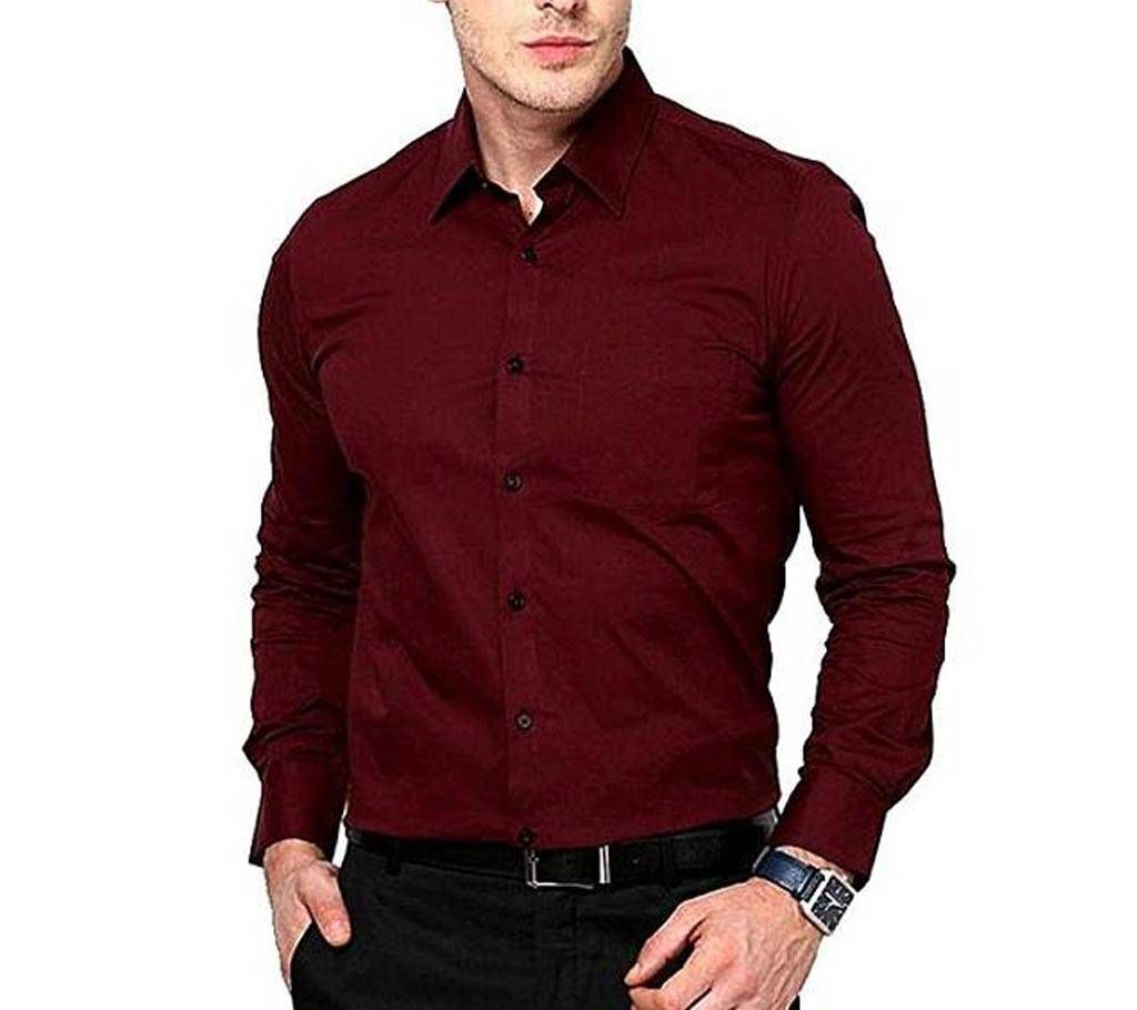 Full Sleeve Maroon Shirt for Man.