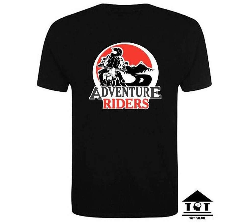 Adventure Riders Gents Half Sleeve Cotton T-Shirt Black 