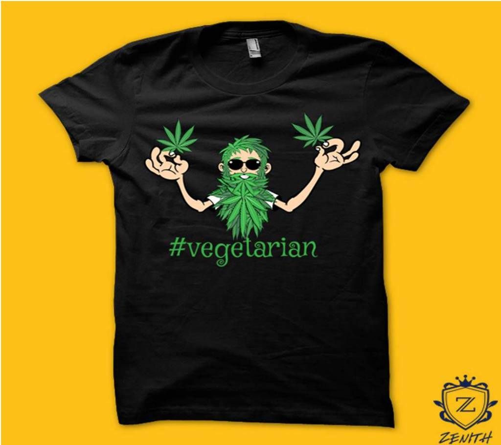 Vegetarian Gents Half Sleeve T-shirt