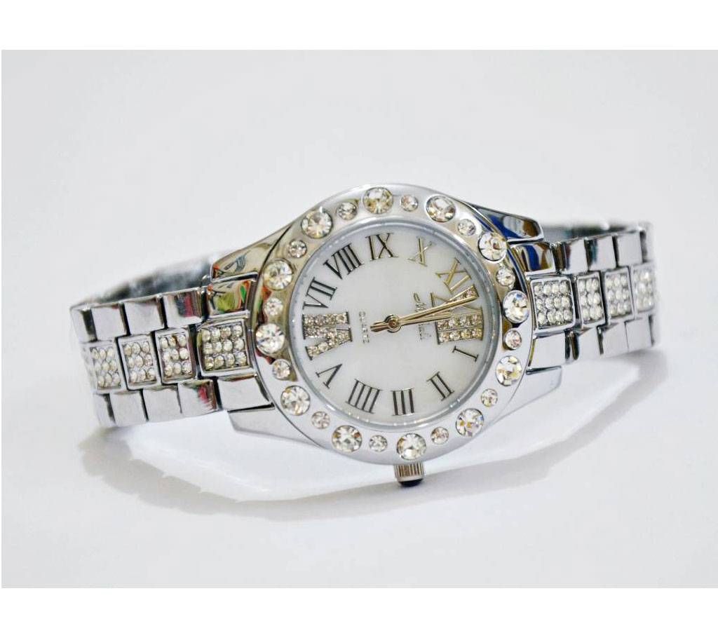 Zircon Stone Setting Ladies Wrist Watch