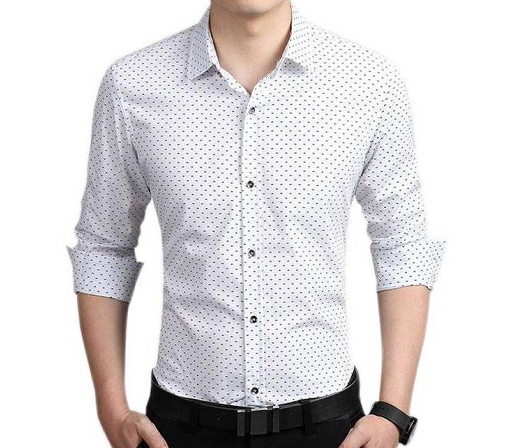 Full Sleeve Formal Polka Shirt for Men