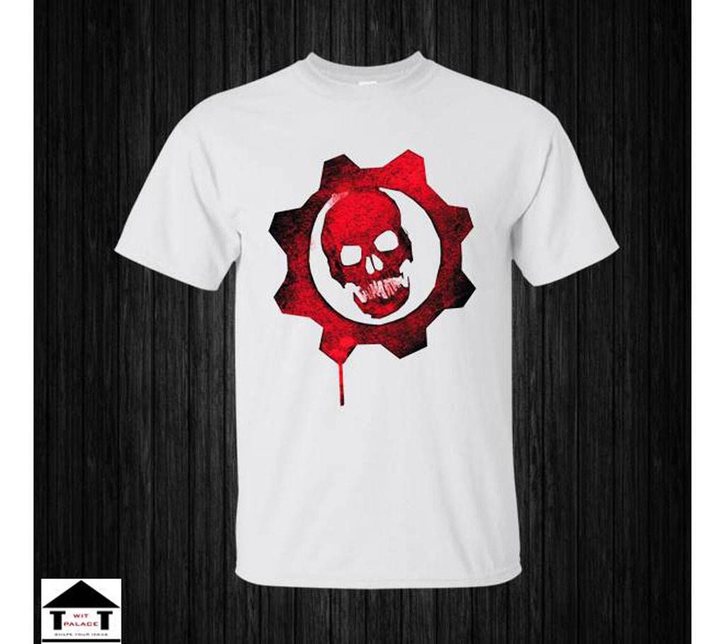 Red Skull  Gents Half Sleeve Cotton T-Shirt White