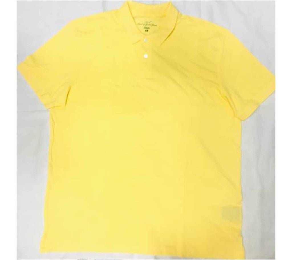 Yellow Cotton Polo Shirt for Men