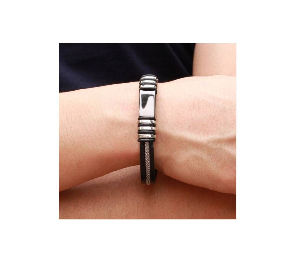 Titanium Steel Silicone Black Bracelet