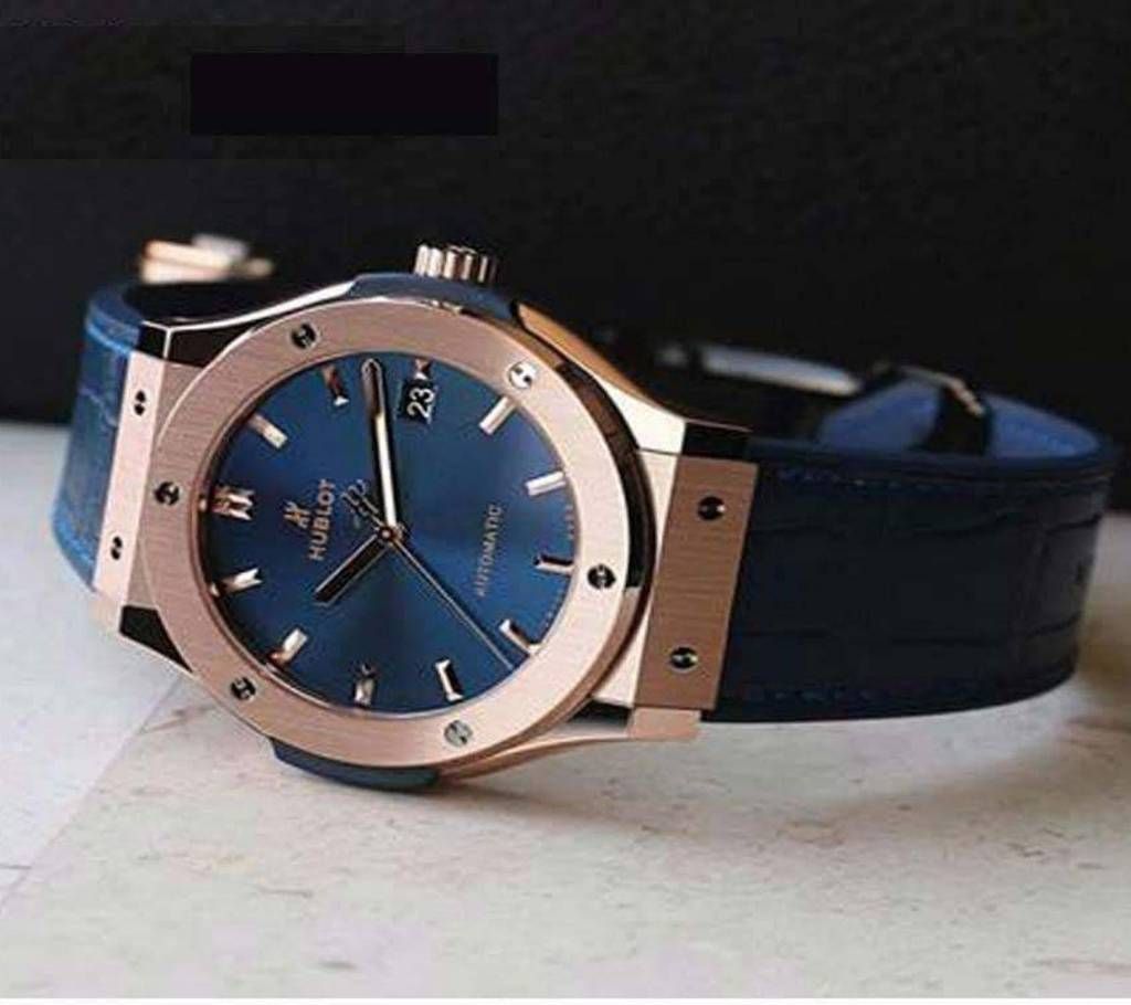 ANALOG WRIST WATCH FOR MEN-GOLDEN AND BLUE