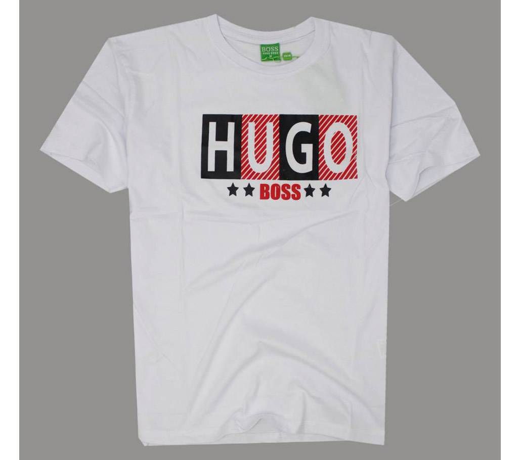 White Color High Density Print Mens T Shirt