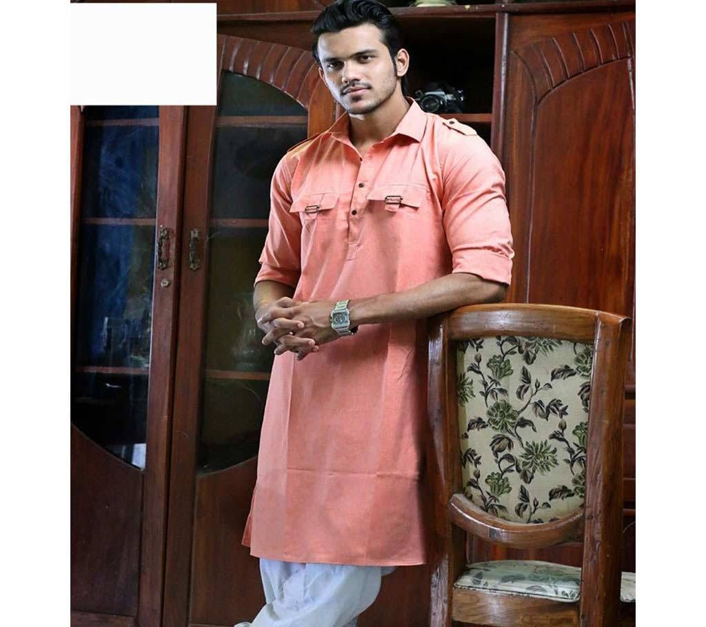 Mens Panjabi (Kabli Shaped) - Pink - MKP 11