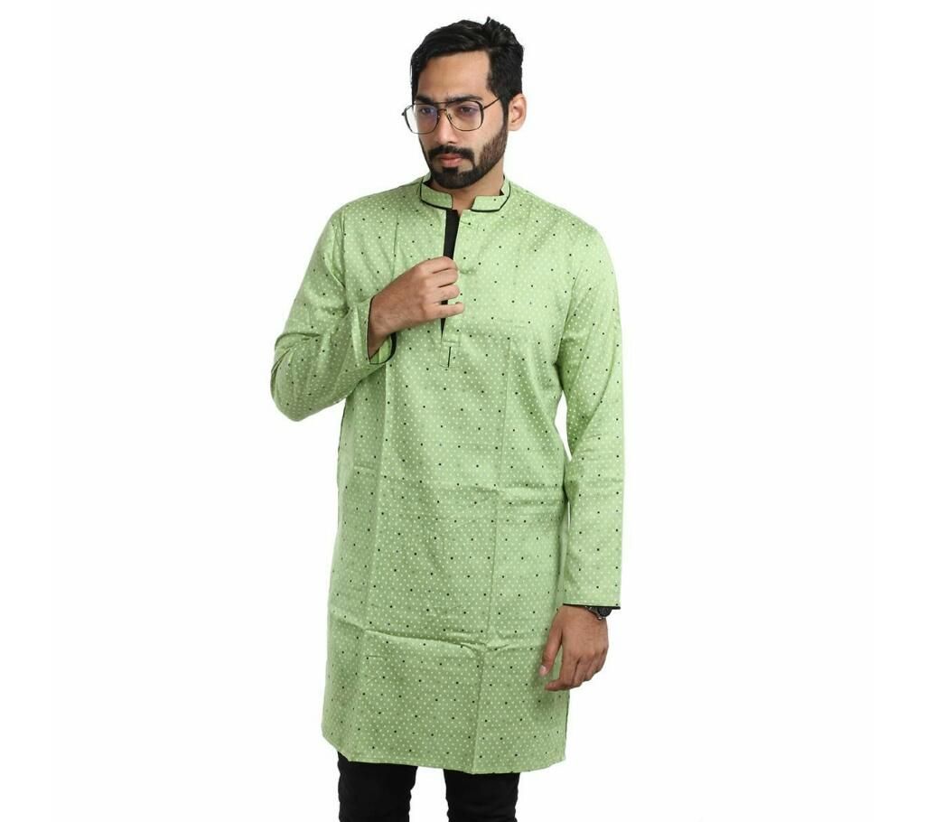 China Cotton Panjabi For Man  Lime Green