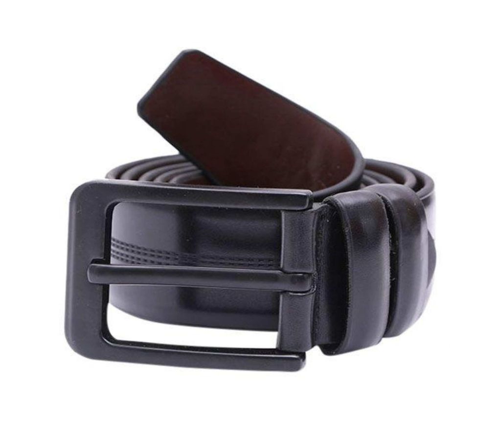 Black Leather Casual Belt For Men-CSB-8