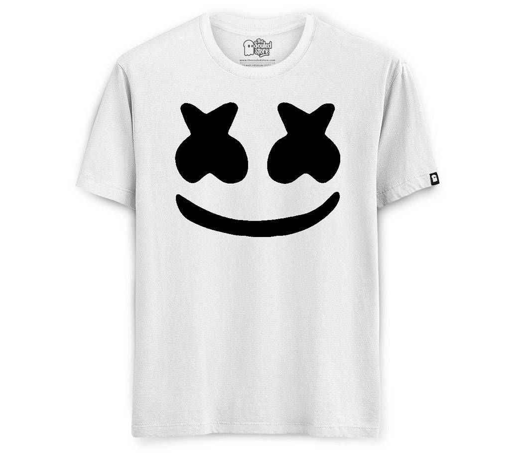 Marshmellow Mens Half-sleeve Cotton T-shirt - white-2