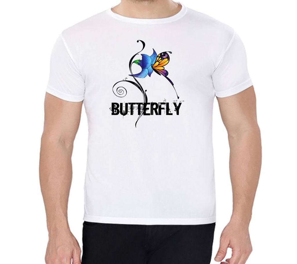 Butterfly On Flower - Half Sleeve T-shirt For Men