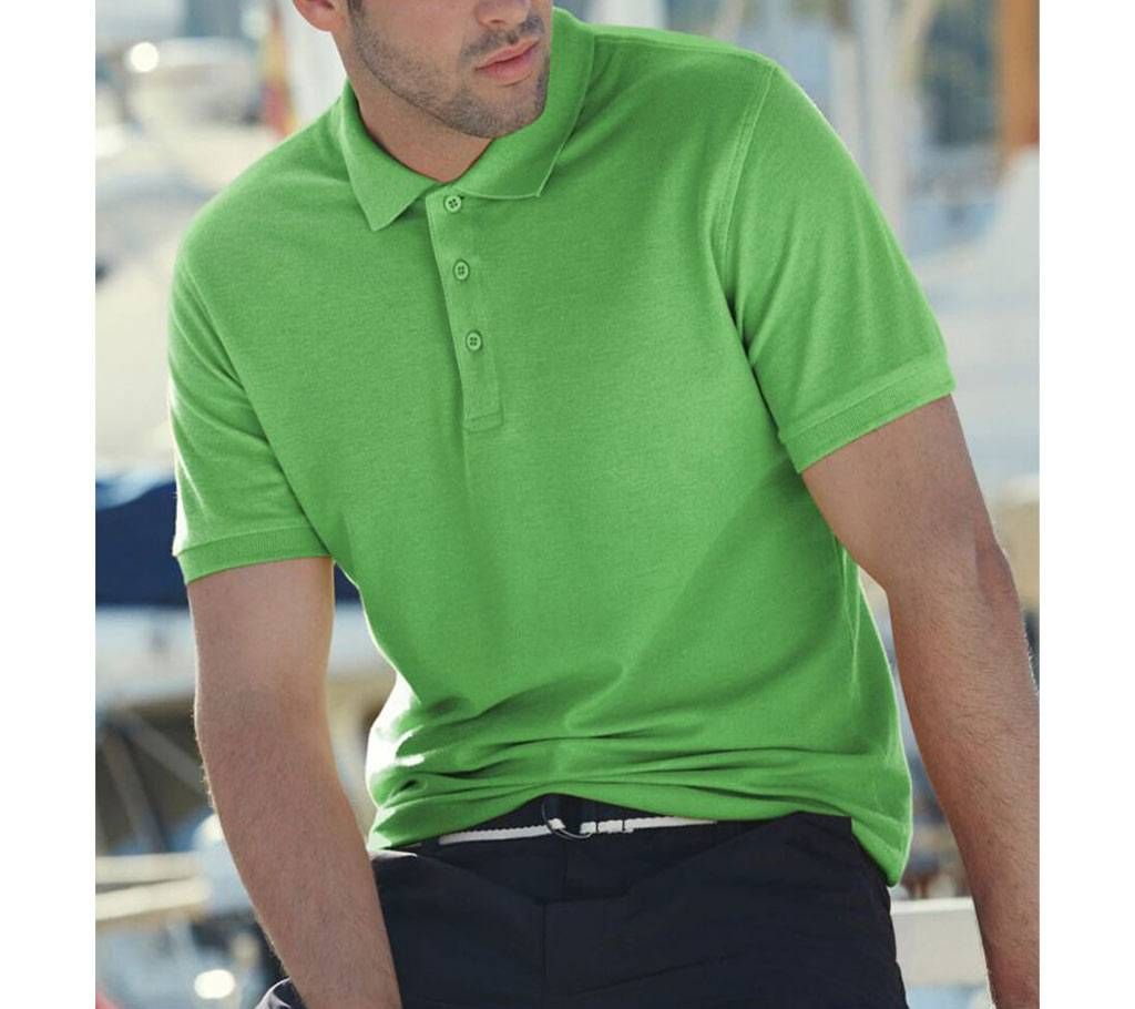 Lime Short Sleeve Polo Shirt For Men