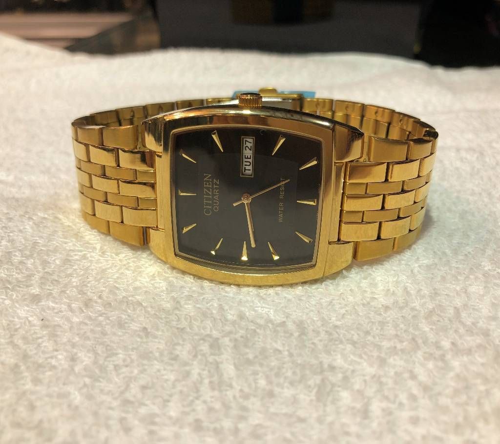 Citizen Quartz Gents Golden Chain Watch