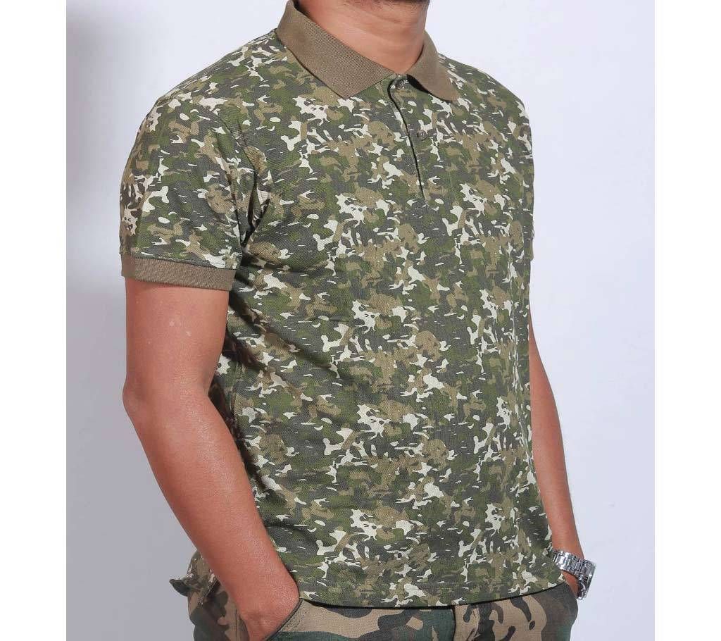 Gents Half Sleeve Camo Polo Shirt