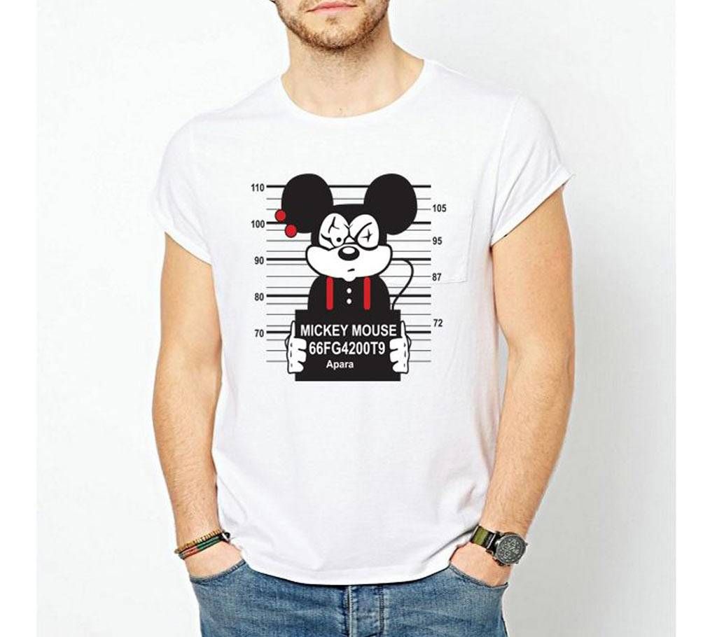 Mickey Mouse Gents Half Sleeve Cotton T-Shirt