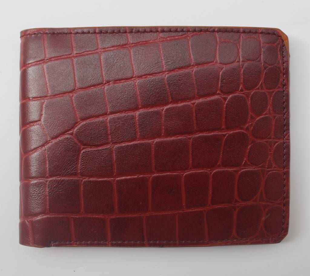 Genuine Leather Mens Regular Shaped Slim Wallet For Men 