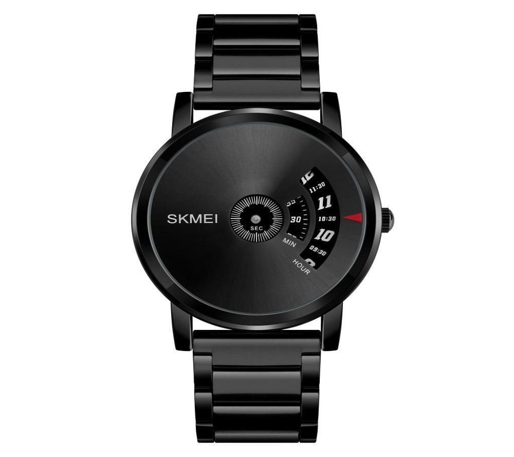 SKMEI Black Stainless Steel Analog Digital Watch for Men (Original)