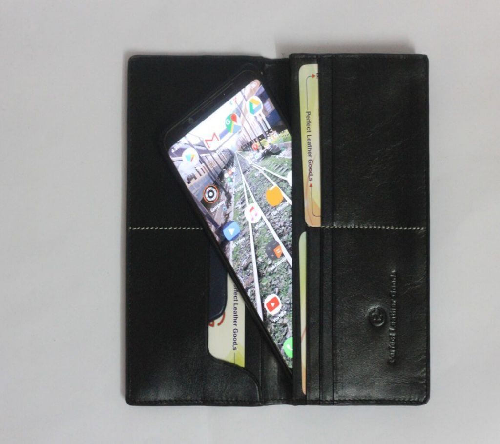 Black Mobile phone wallet for man