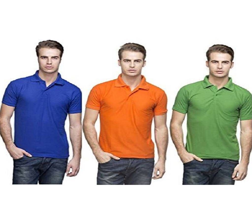 MULTICOLOR Mens New Casual Half Sleeve Polo t-Shirt For Men Combo Pack of 3//.