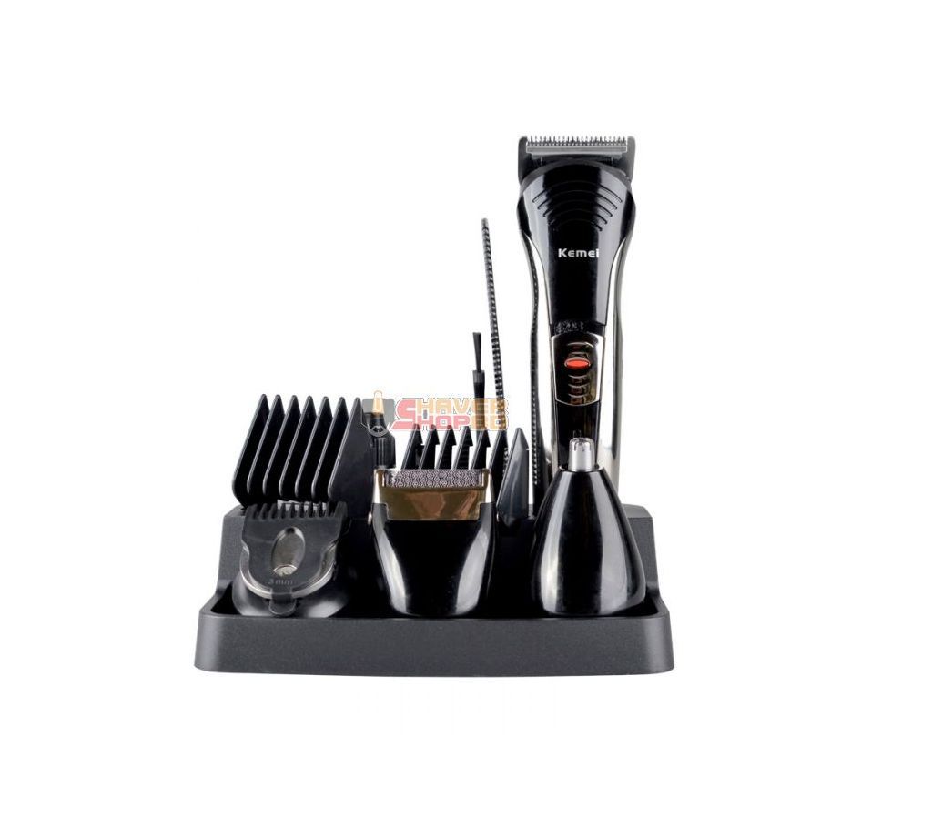 Kemei KM-590A 7-in-1 Rechargeable Shaver and Trimmers - Black