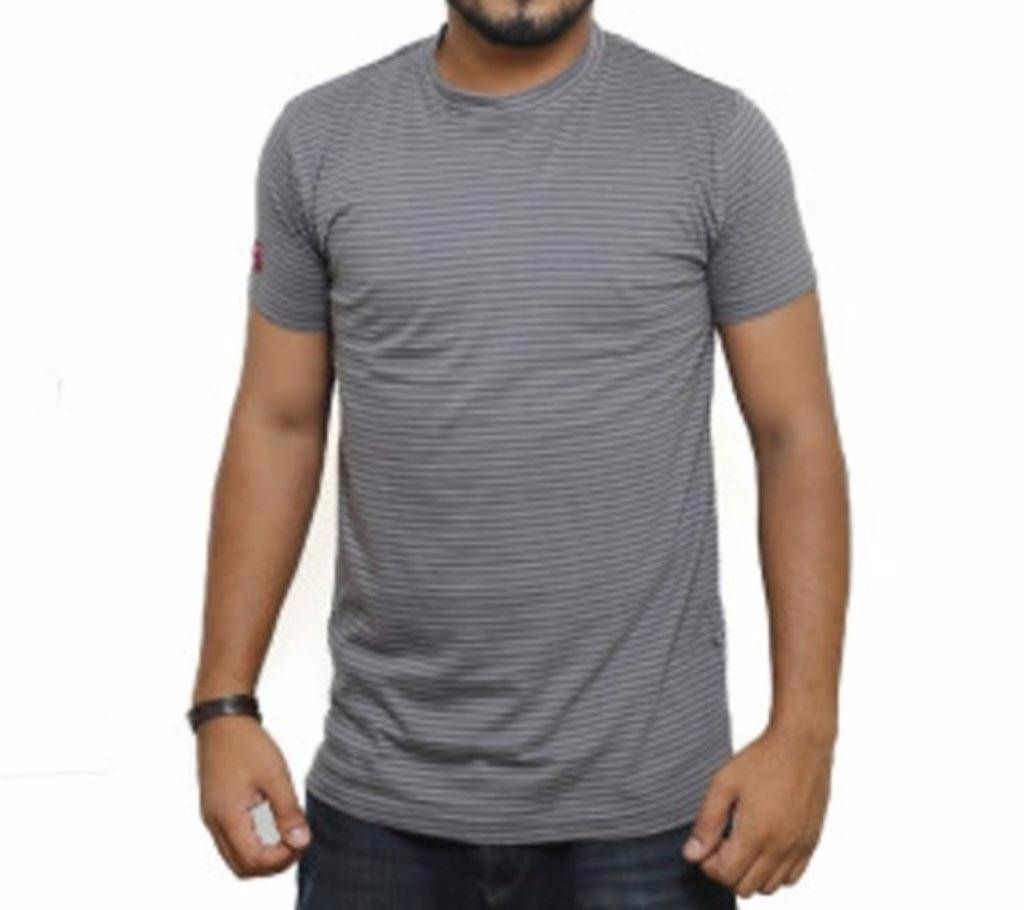LINE Half Sleeve Cotton Stripe T-Shirt