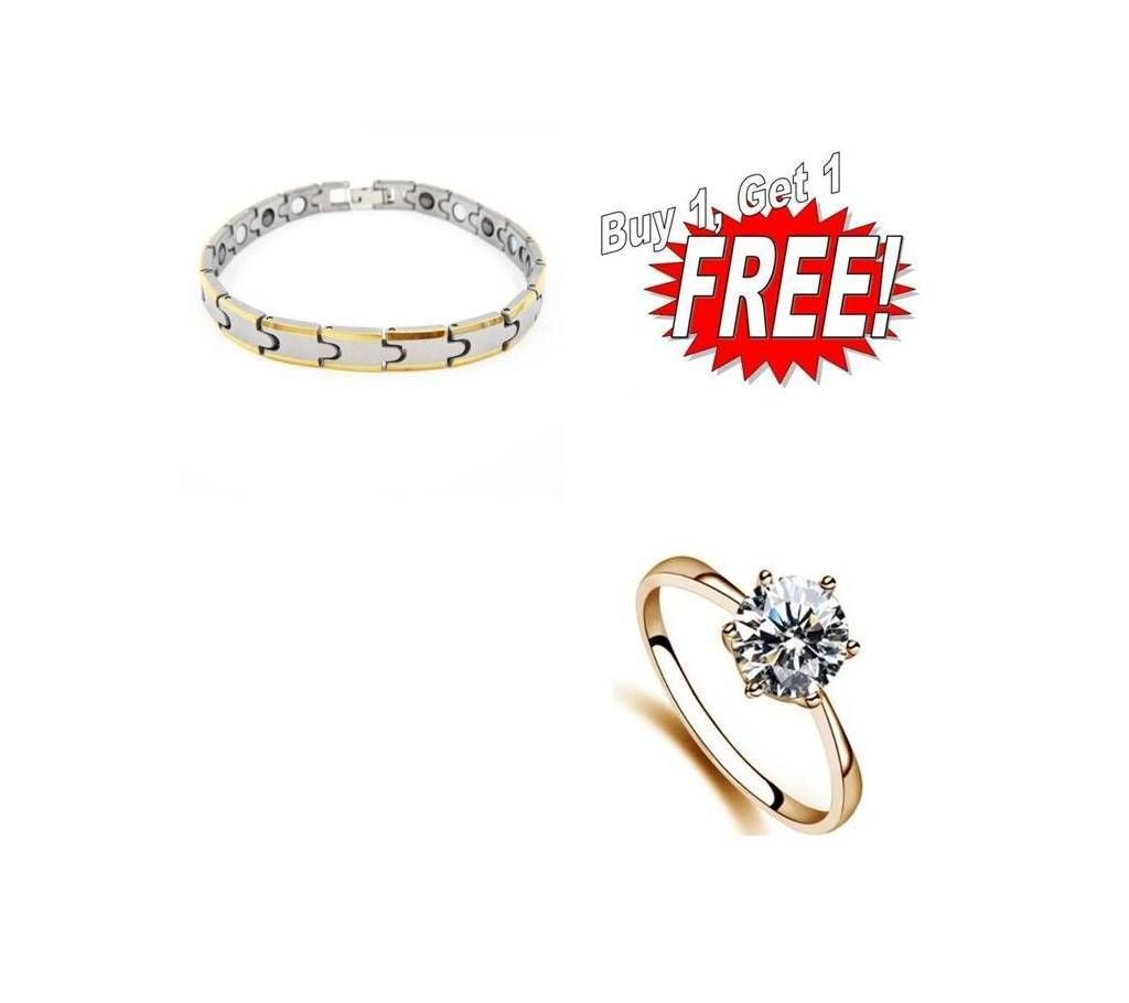 Buy One Magnatic Health Bracelet & Get One Finger Ring Free