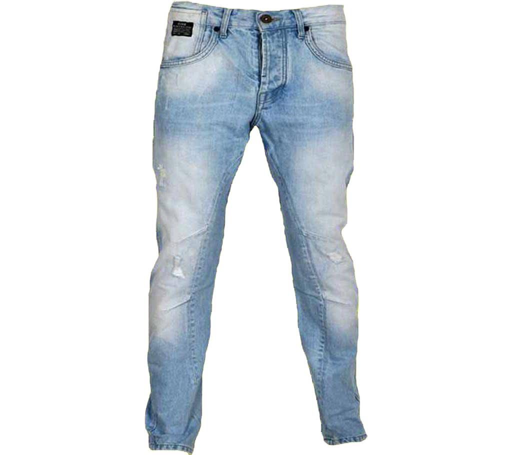 MEN'S SLIM FIT SCRATCHED JEANS PANT