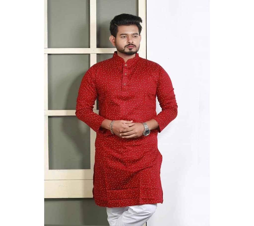 Red Piaz Cotton semi long Punjabi .
