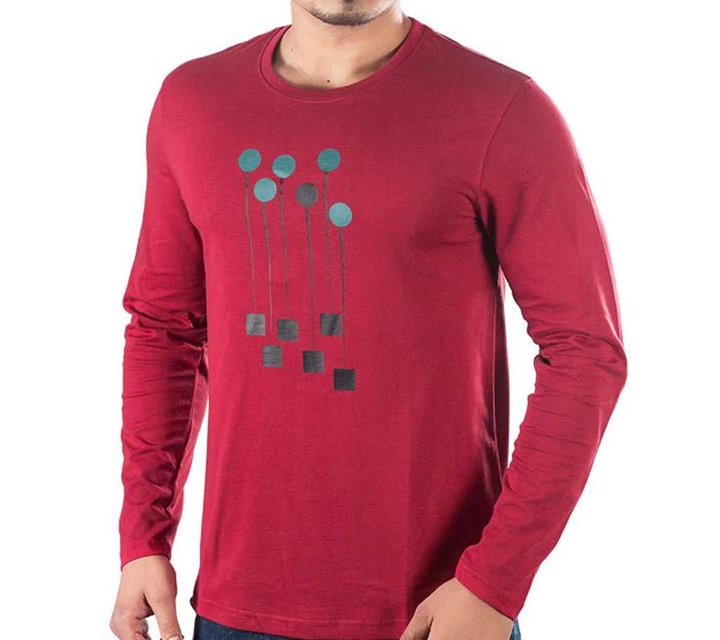 Mens Full Sleeve T-Shirt 43664 - MAROON