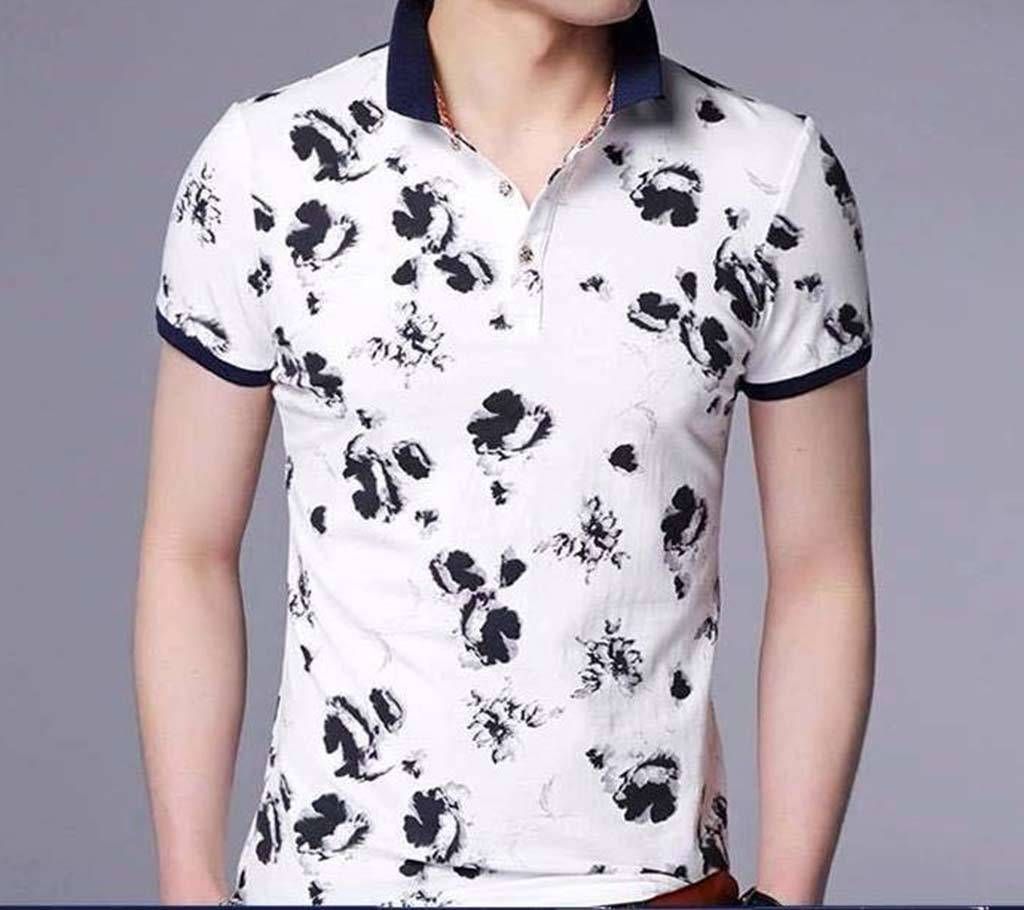 Half sleeve gents cotton polo shirt 