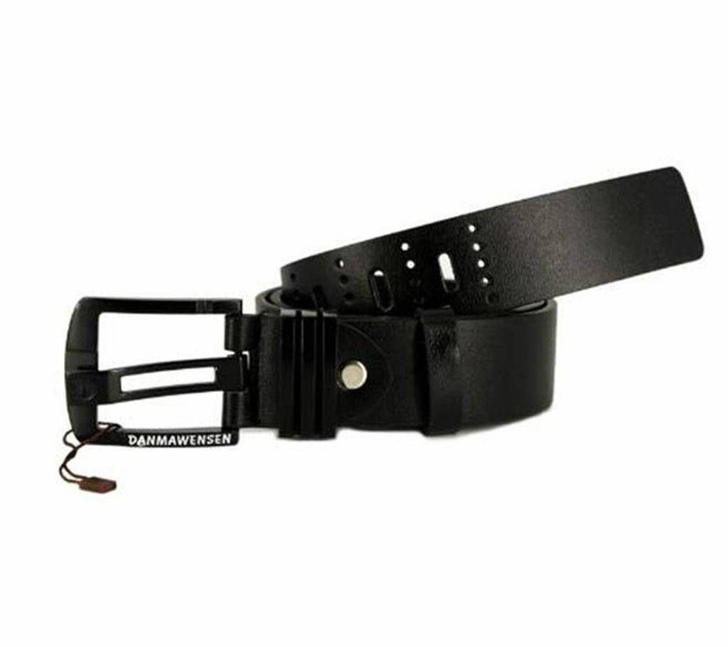 Black artificial belt for men