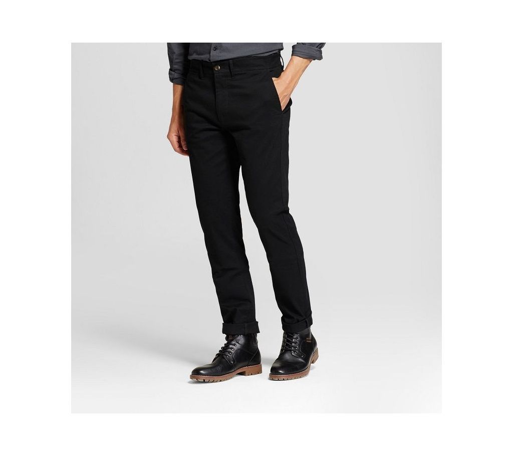 Dark Black Regular Fit Gabardine Pant