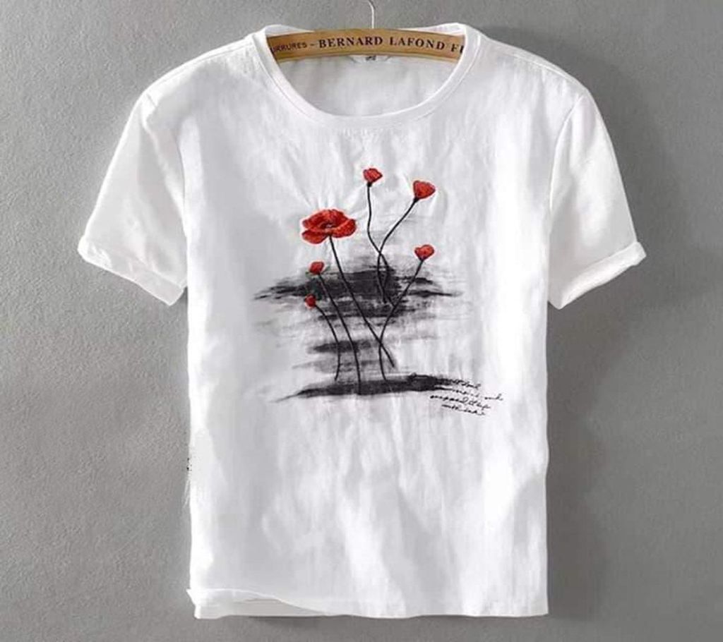 White Rose Style T-shirt For Man