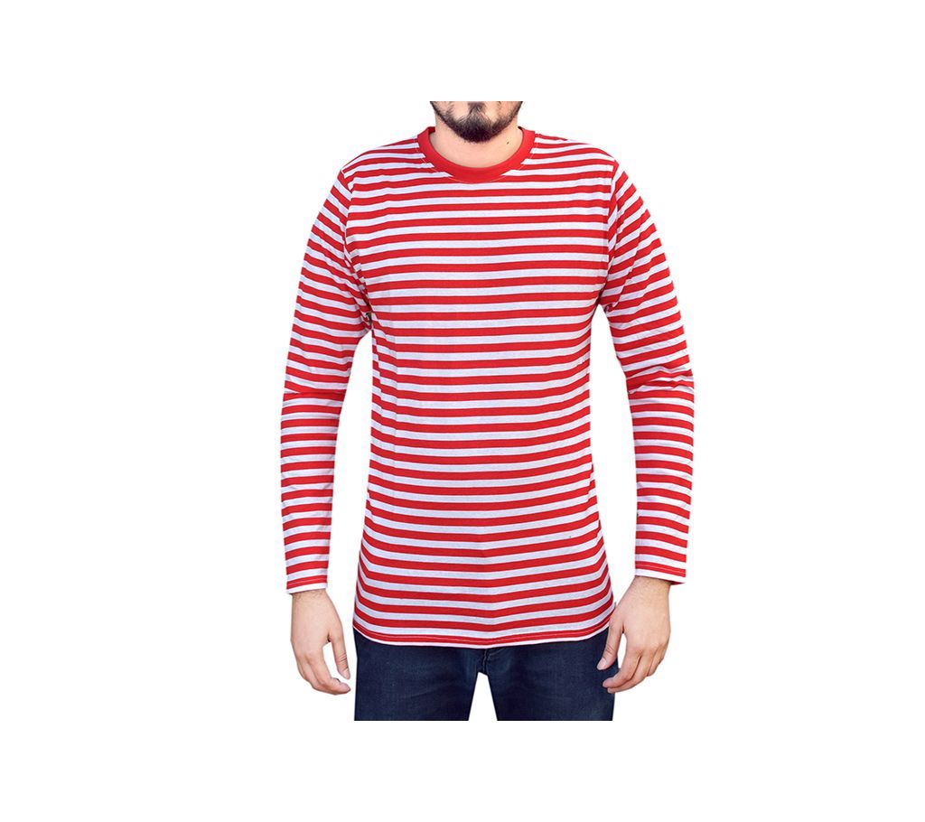 Trendy Full Sleeve Striped T-Shirt for Men