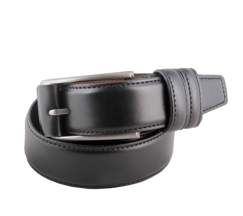 Black Leather Belt For Men-CSB-200