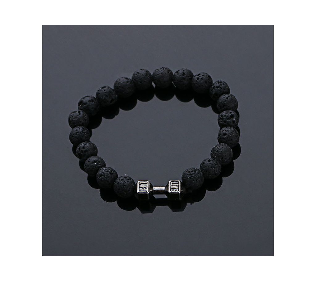 Lava Volcanic Stones Dumbbell Shaped Bracelet Real Volcanic Stones Bracelet